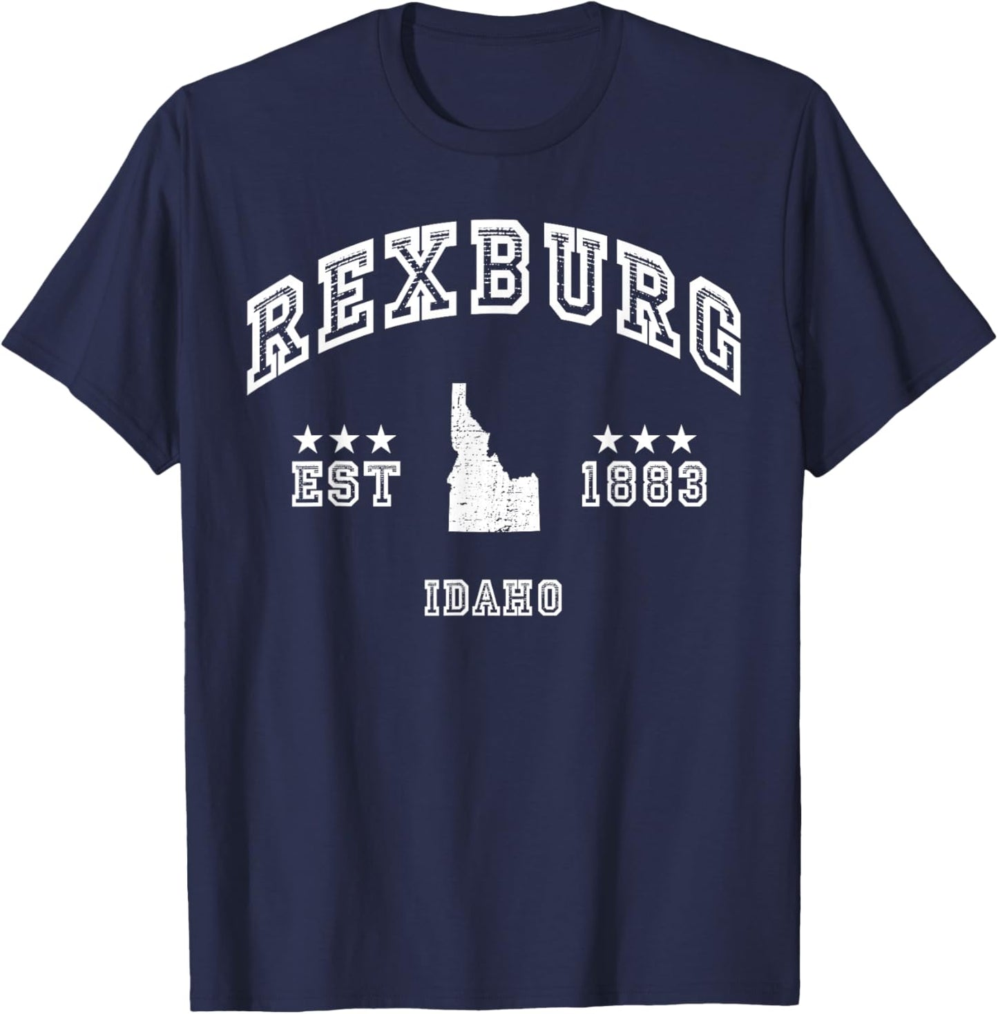 Retro Rexburg Idaho ID Souvenir Sport Athletic T-Shirt - T-Shirt | Navy