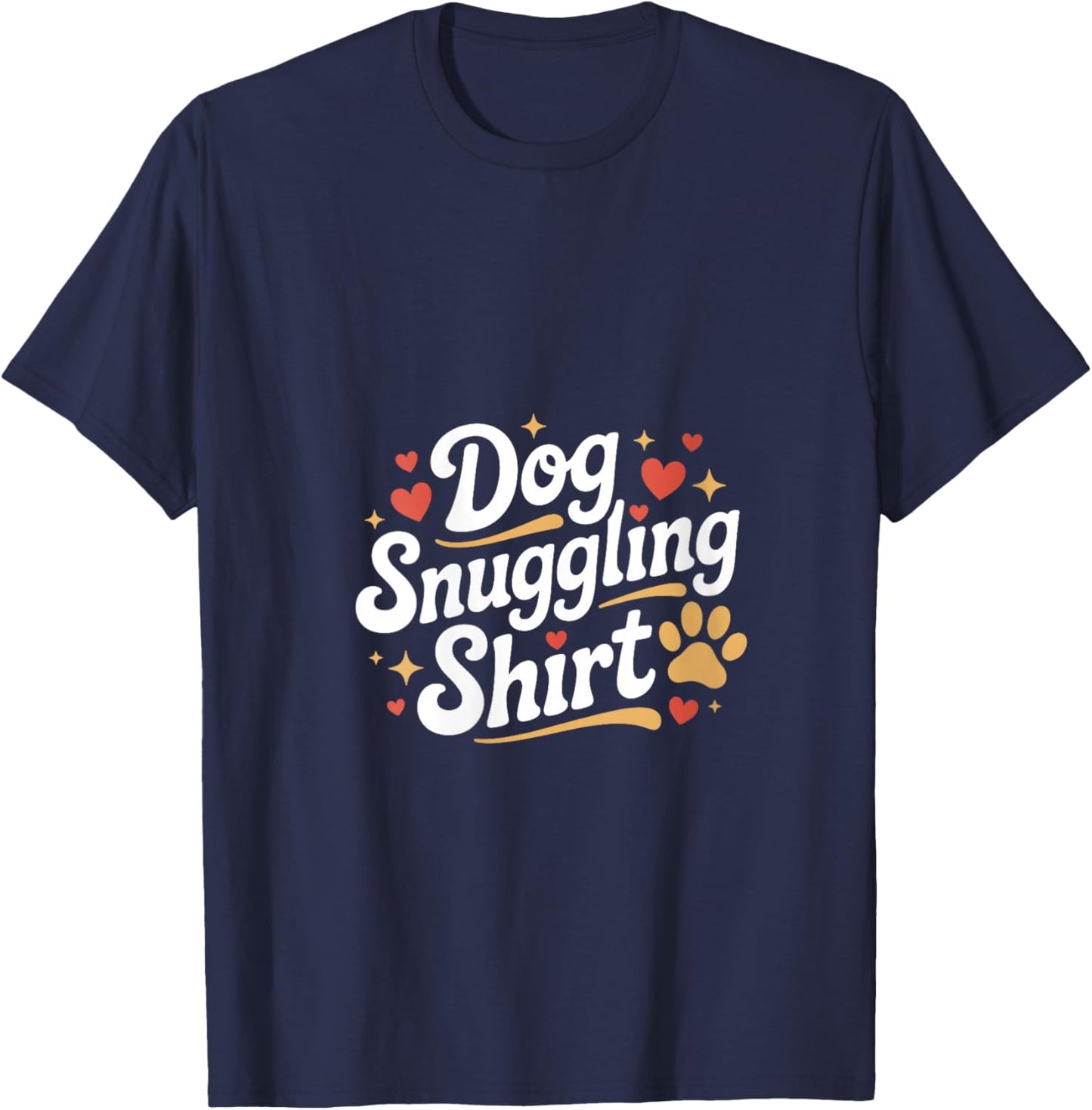 Dog Snuggling V-Neck T-Shirt - T-Shirt | Navy