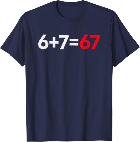 67 Shirt, Funny Shirts 67 Kid Meme six Seven Graphic T-Shirt - T-Shirt | Navy