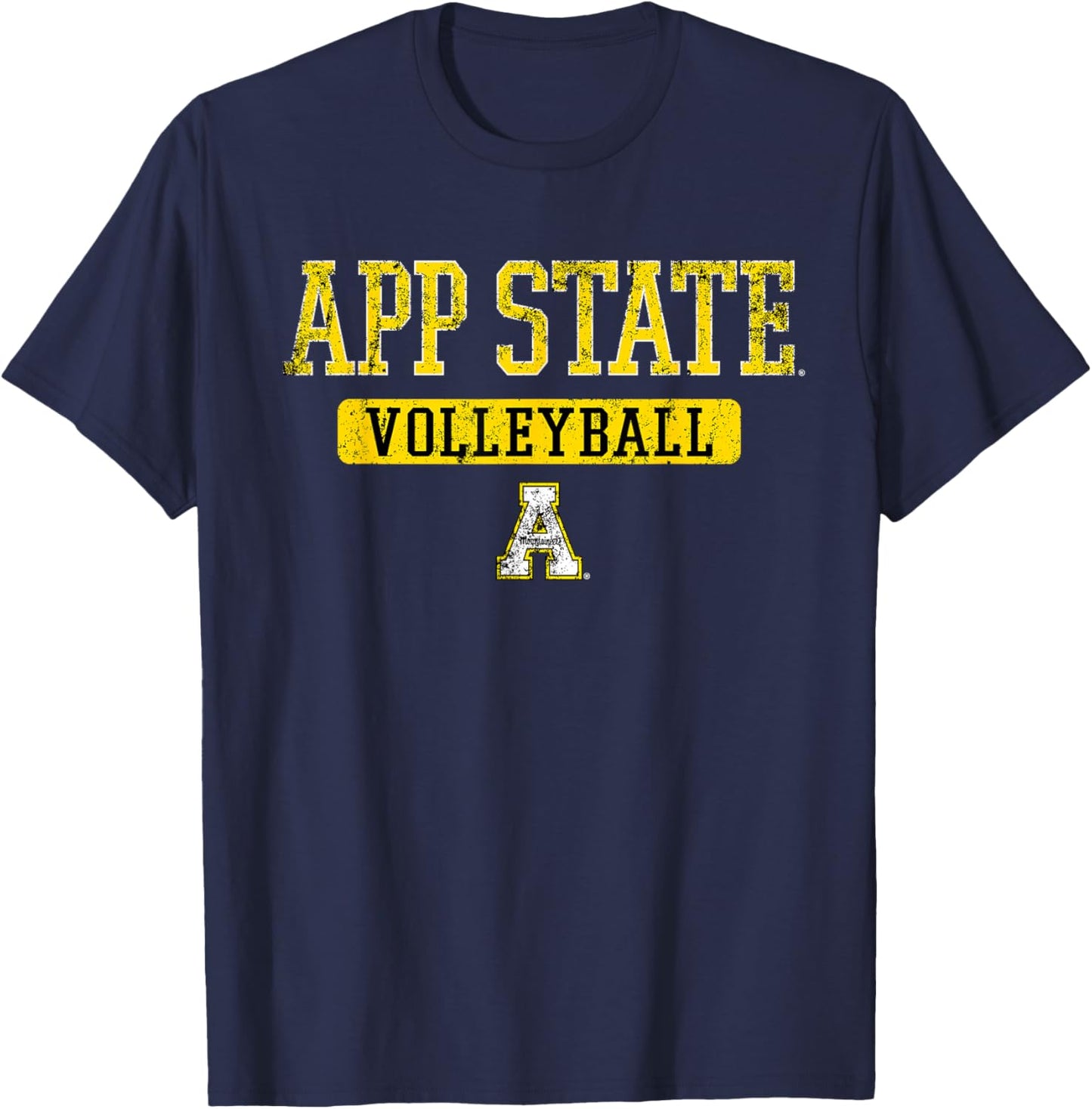 App State Mountaineers Vintage Team Volleyball - App State T-Shirt - T-Shirt | Navy