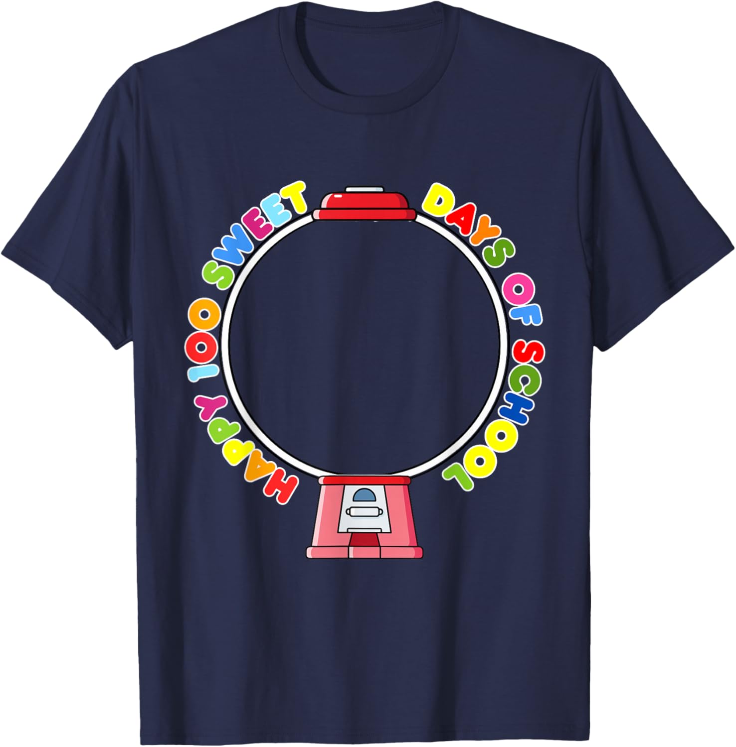 100 Days of School Gumball Machine Empty Easy DIY 100th Day T-Shirt - T-Shirt | Navy