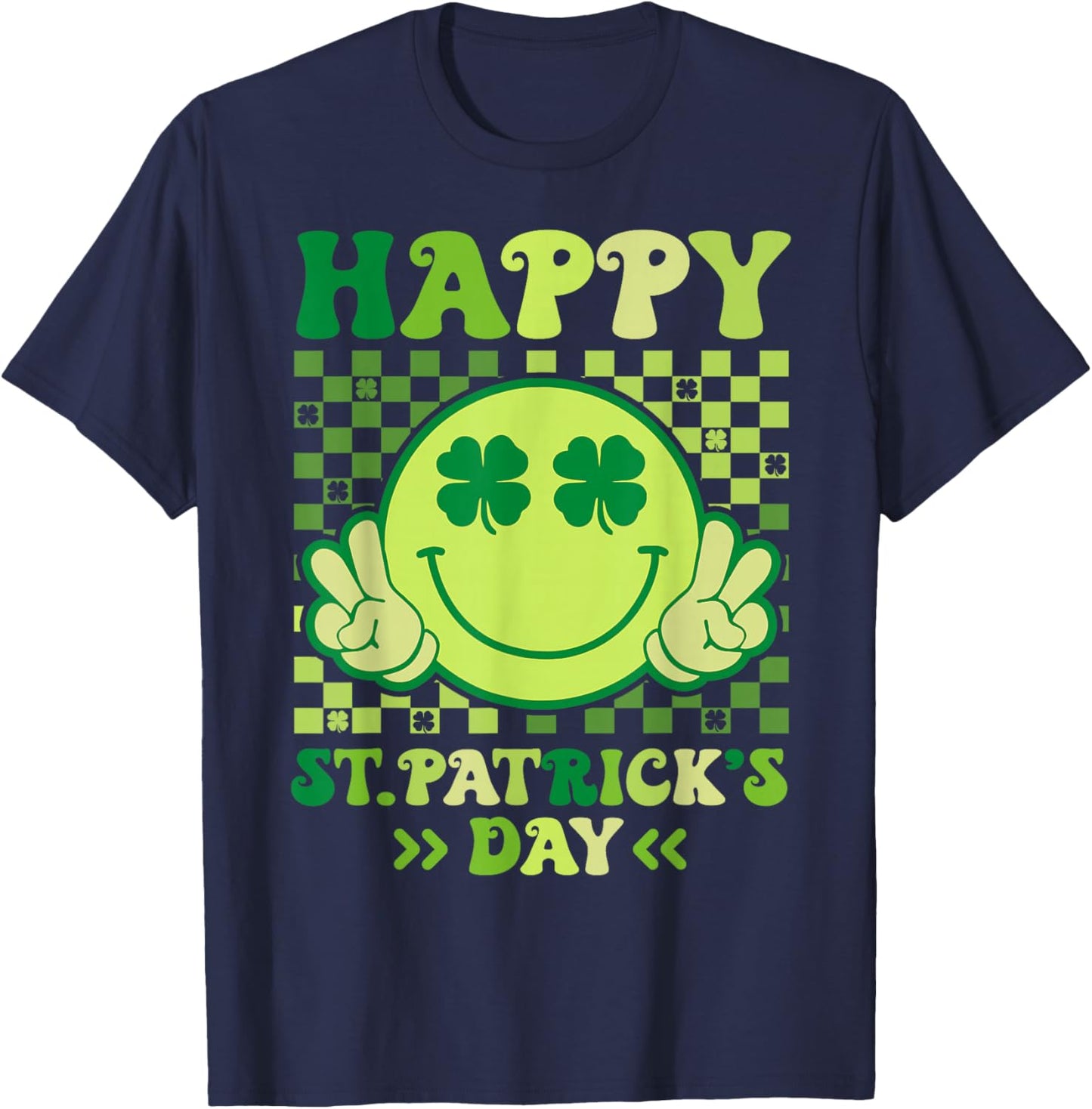 Happy St Patrick's Day Shamrock Saint Paddys Pattys Day T-Shirt - T-Shirt | Navy