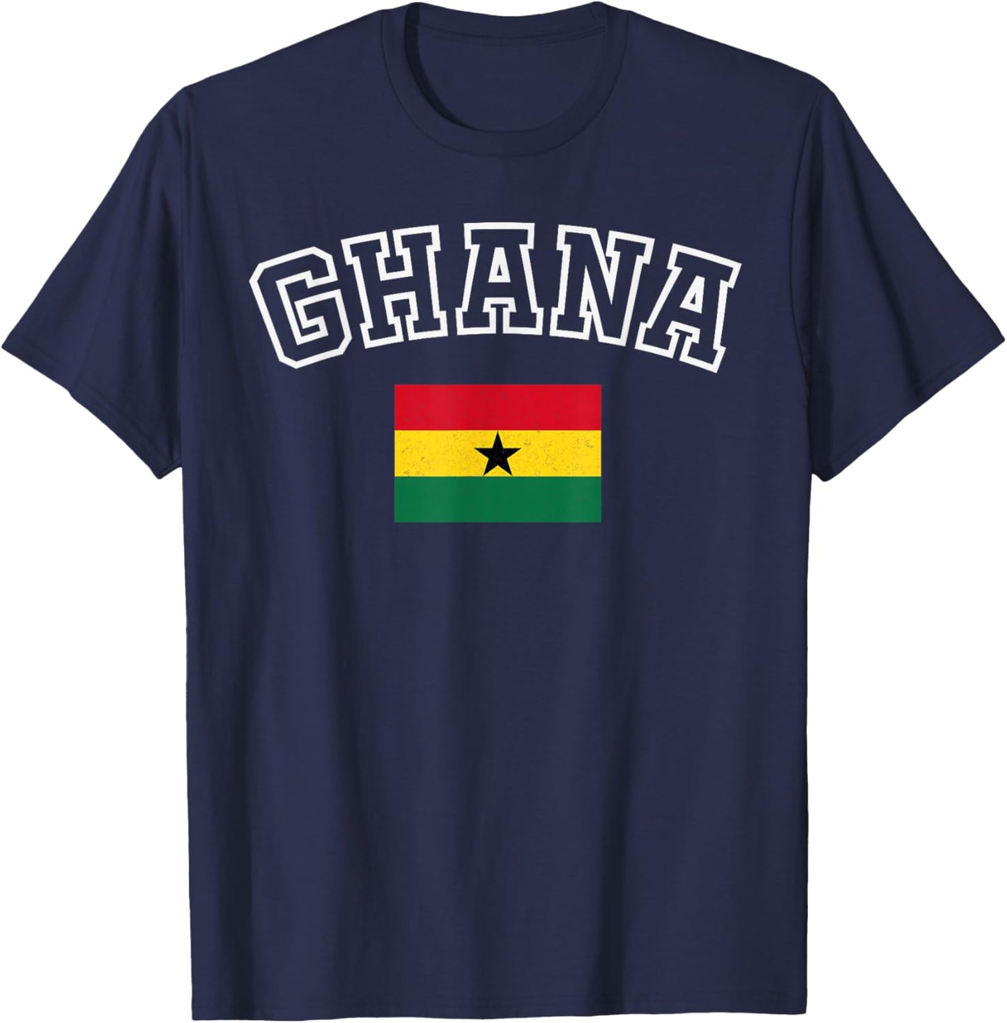 Ghana Flag Vintage Distressed Retro Heritage Design T-Shirt - T-Shirt | Navy