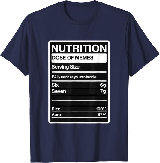 Dose of Memes 67 Nutrition Facts T-Shirt - T-Shirt | Navy