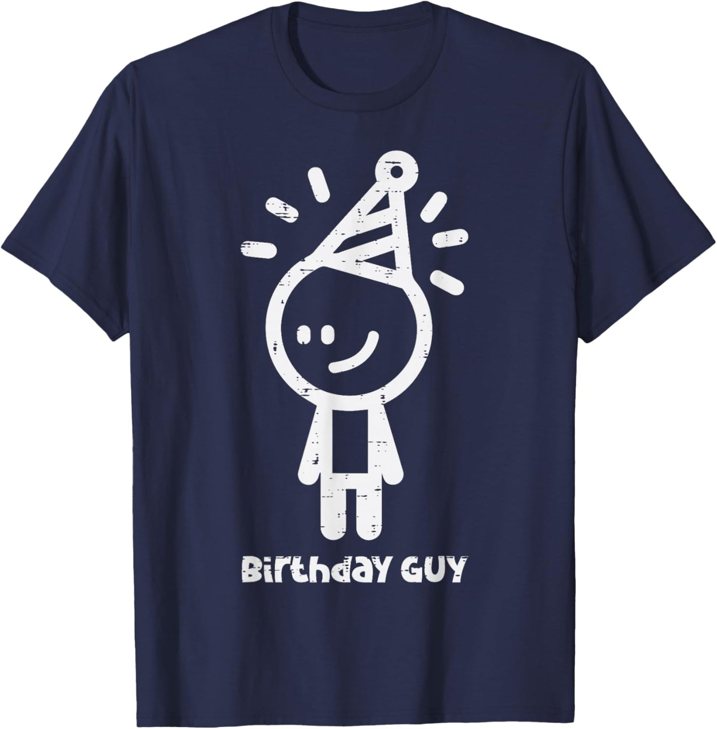 Stickman Birthday Guy Funny Sitck Man Party Men Boys Kids T-Shirt - T-Shirt | Navy