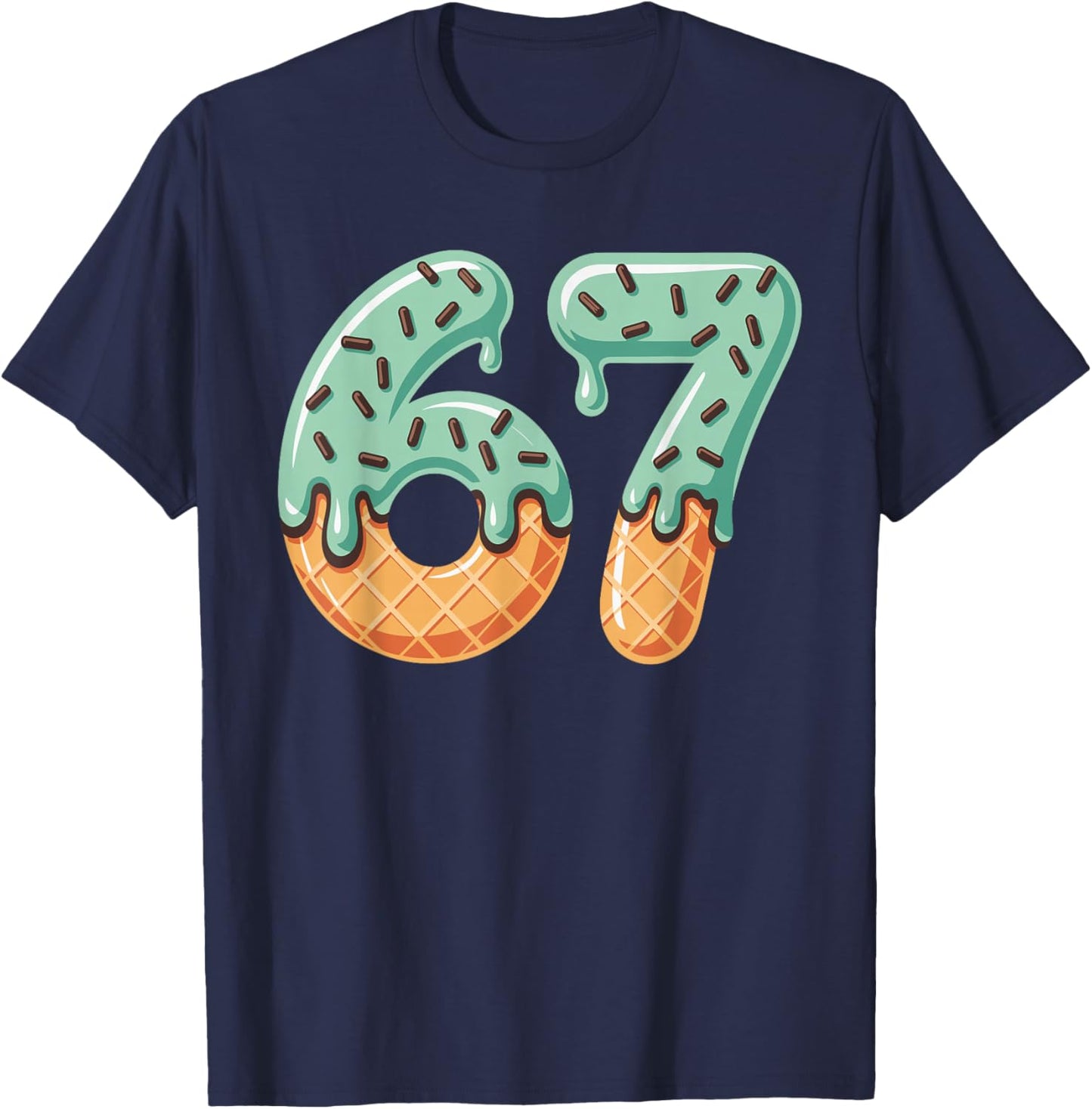 67 Funny Six Seven Gen Alpha Slang T-Shirt - T-Shirt | Navy