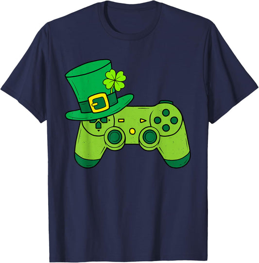 Video Game Irish Gamer St Patricks Day Boys Kids Youth T-Shirt - T-Shirt | Navy