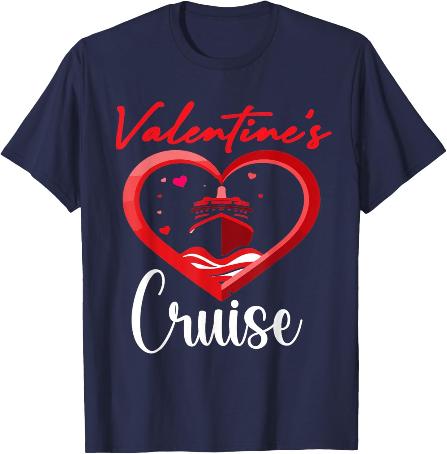 Funny Cruise Love Squad Valentine’s Day Vacation T-Shirt - T-Shirt | Navy