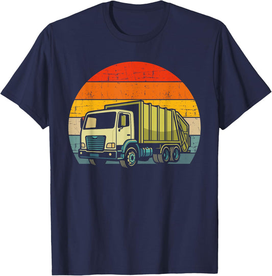 Garbage Truck Vintage Driver Retro T-Shirt - T-Shirt | Navy