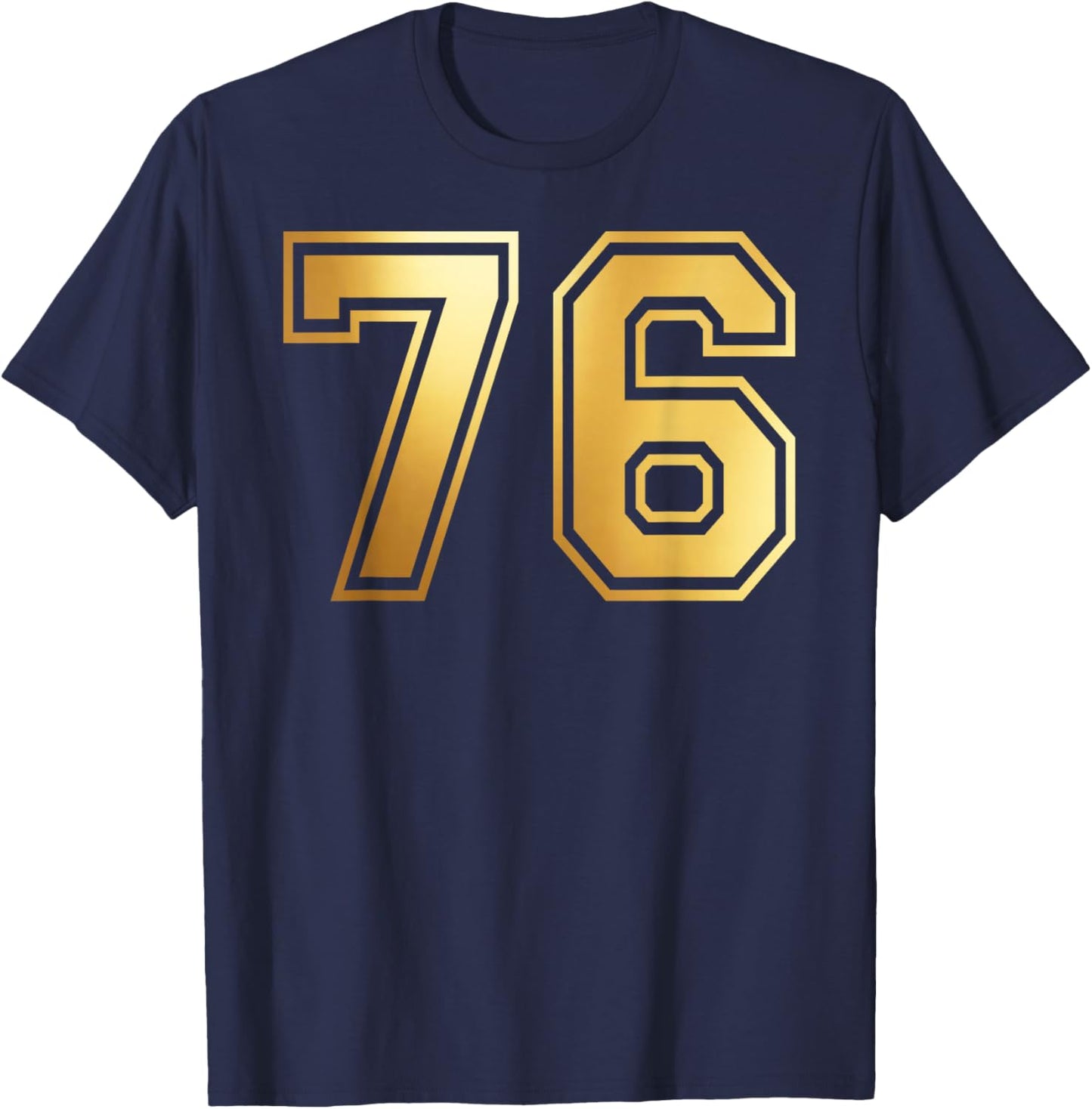 76 Number Seventy-Six Team Sports Graphic Varsity Matching T-Shirt - T-Shirt | Navy