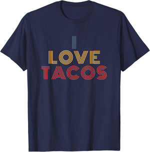 I Love Tacos Funny Mexican Food T-Shirt - T-Shirt | Navy
