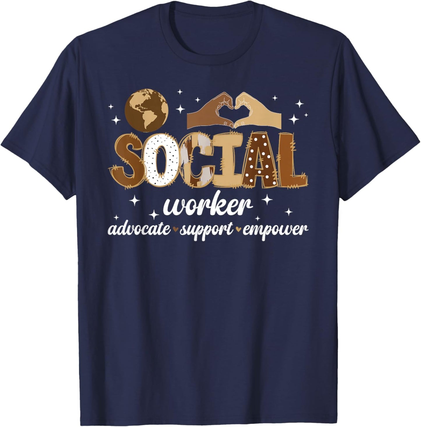 Black Social Worker Advocate Support Melanin Social Workers T-Shirt - T-Shirt | Navy