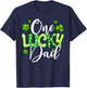 One Lucky Dad Shamrock Dad St Patrick's Day T-Shirt - T-Shirt | Navy