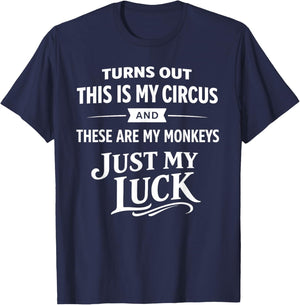 Family Chaos My Monkeys Work Mom Dad Parenting Humor T-Shirt - T-Shirt | Navy