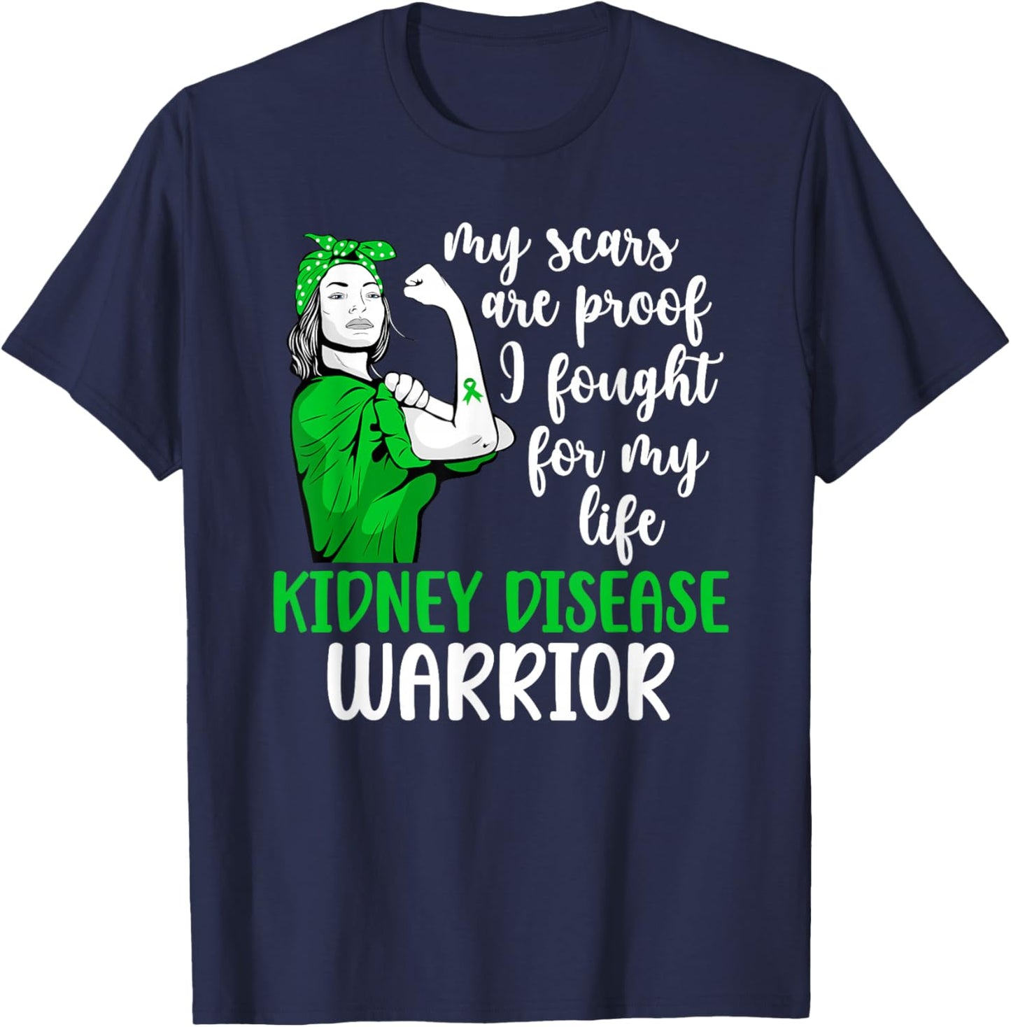 Proud Kidney Disease Warrior Kidney Disease Awareness Month T-Shirt - T-Shirt | Navy