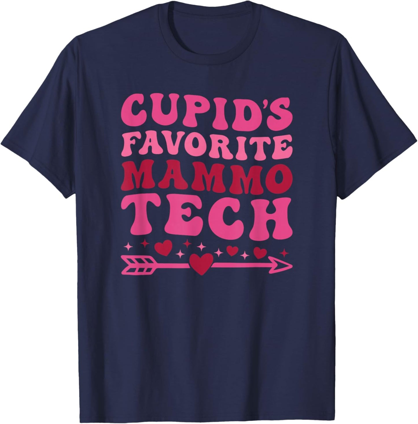 Mammo Tech Valentine's Day Mammography Technologist Retro T-Shirt - T-Shirt | Navy
