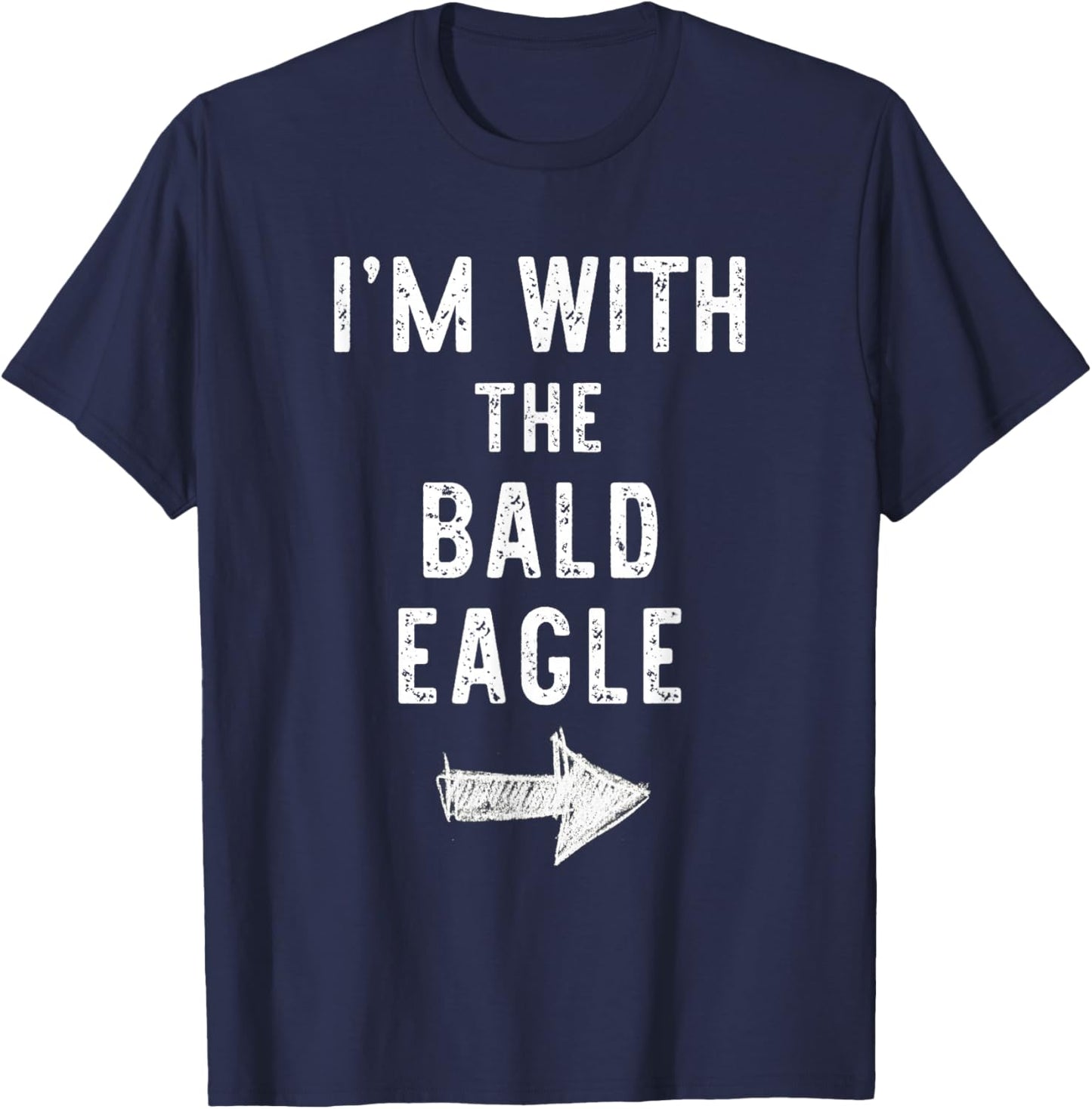 I’m with The Bald Eagle Funny Halloween Couple Costume T-Shirt - T-Shirt | Navy
