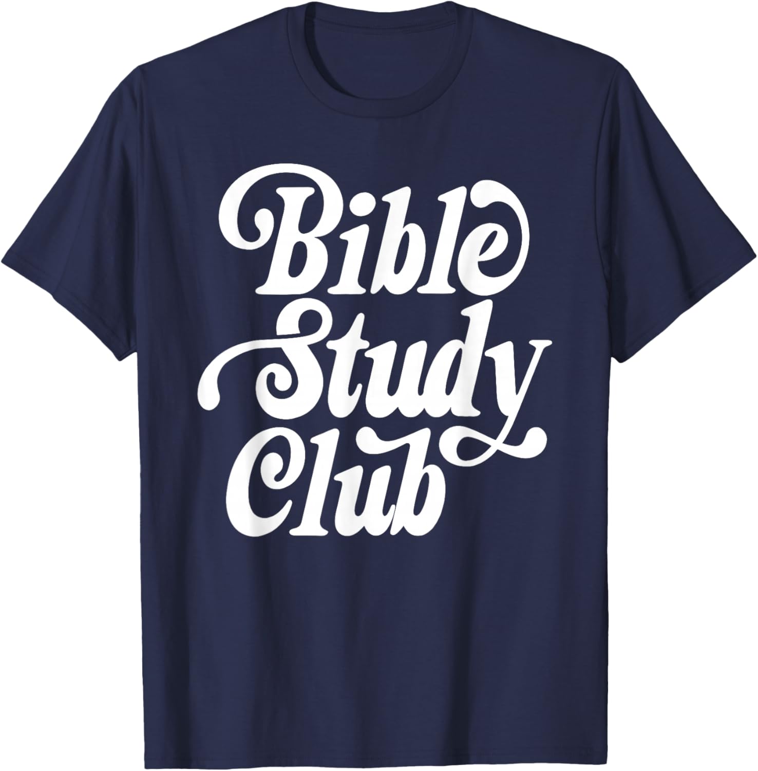 Bible Study Club, Retro Christian Faith, Bible Verse T-Shirt - T-Shirt | Navy