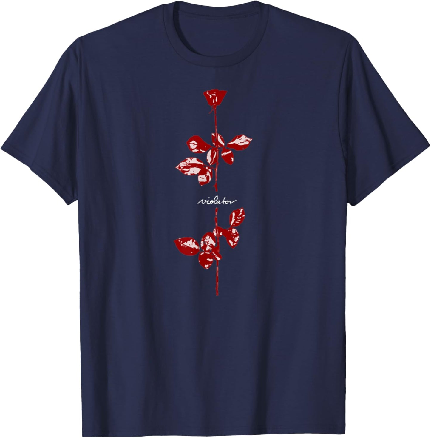 Vintage Basic Policy Funny Quote Violator Retro Red Rose T-Shirt - T-Shirt | Navy