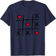 Valentine Heart Tic Tac Toe T-Shirt - T-Shirt | Navy