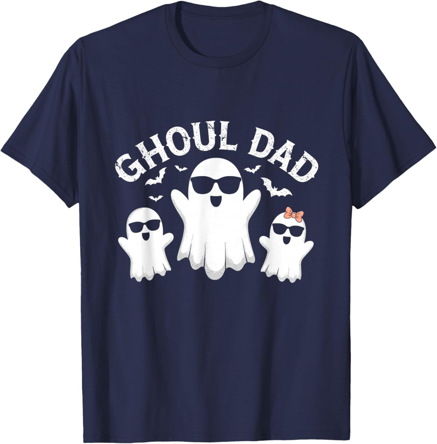 Ghoul Dad Vintage Daddy Ghost Funny Halloween T-Shirt - T-Shirt | Navy