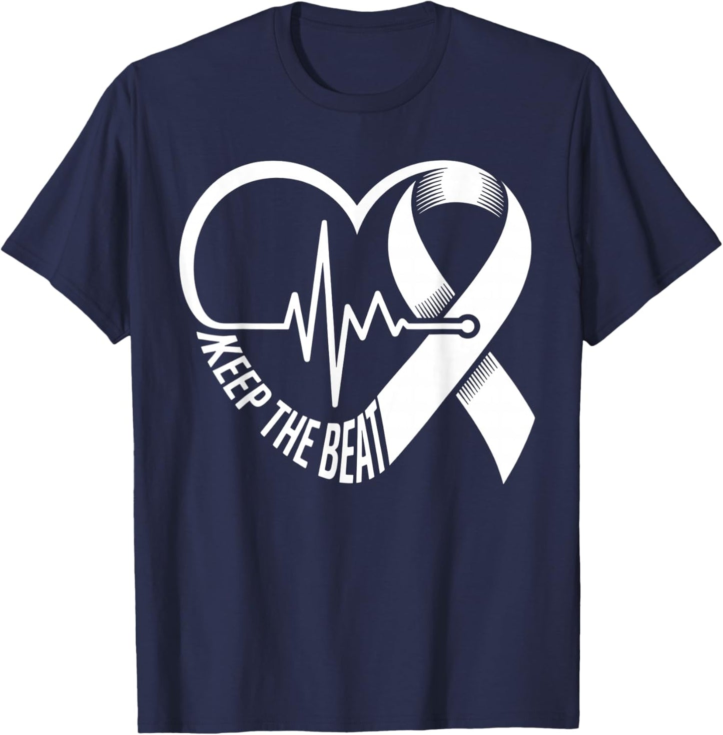 Heart Disease Awareness Heartbeat CHD Wear Red Heart Health T-Shirt - T-Shirt | Navy