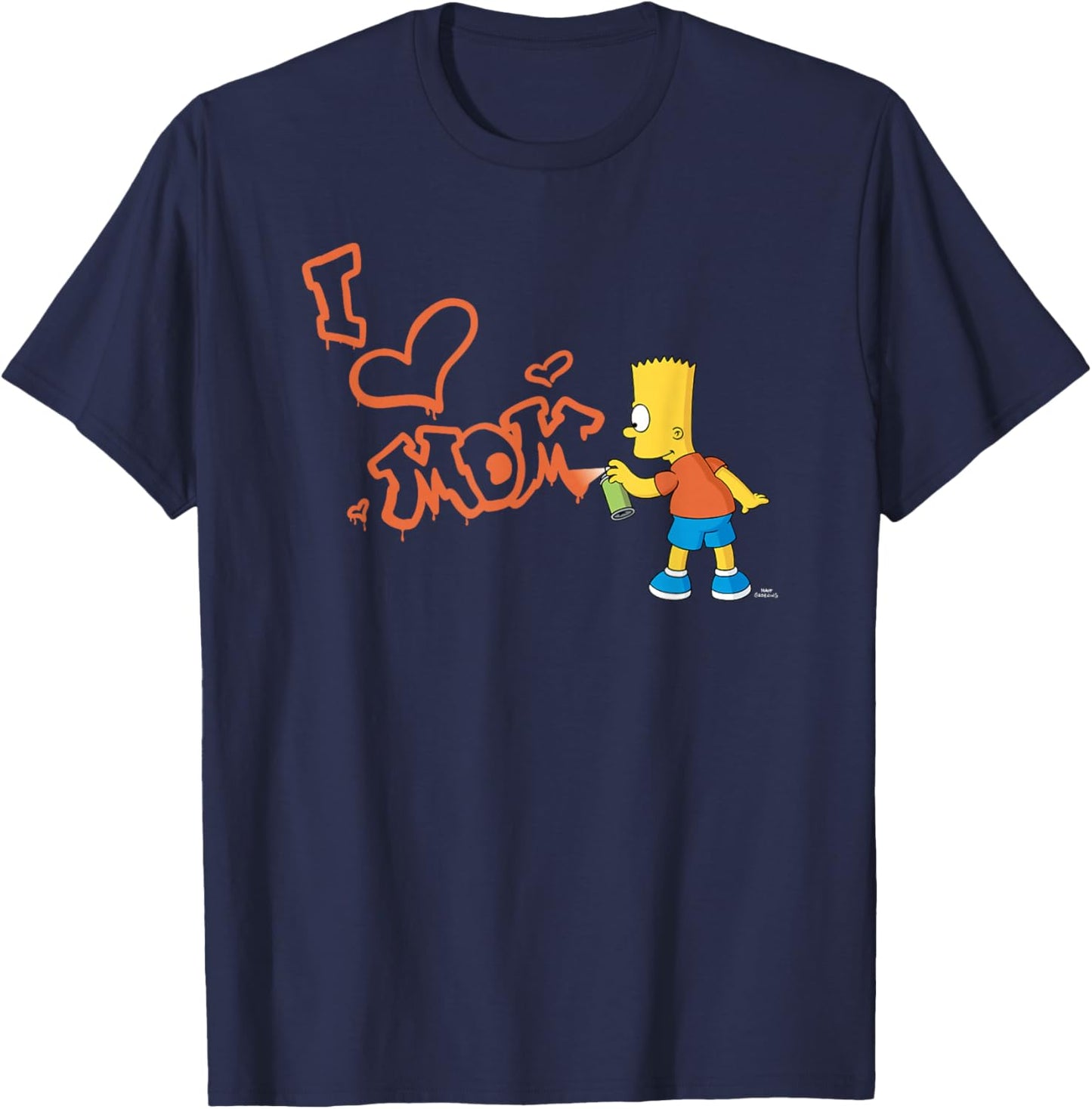 The Simpsons Mother's Day Bart I Love Mom Graffiti T-Shirt - T-Shirt | Navy