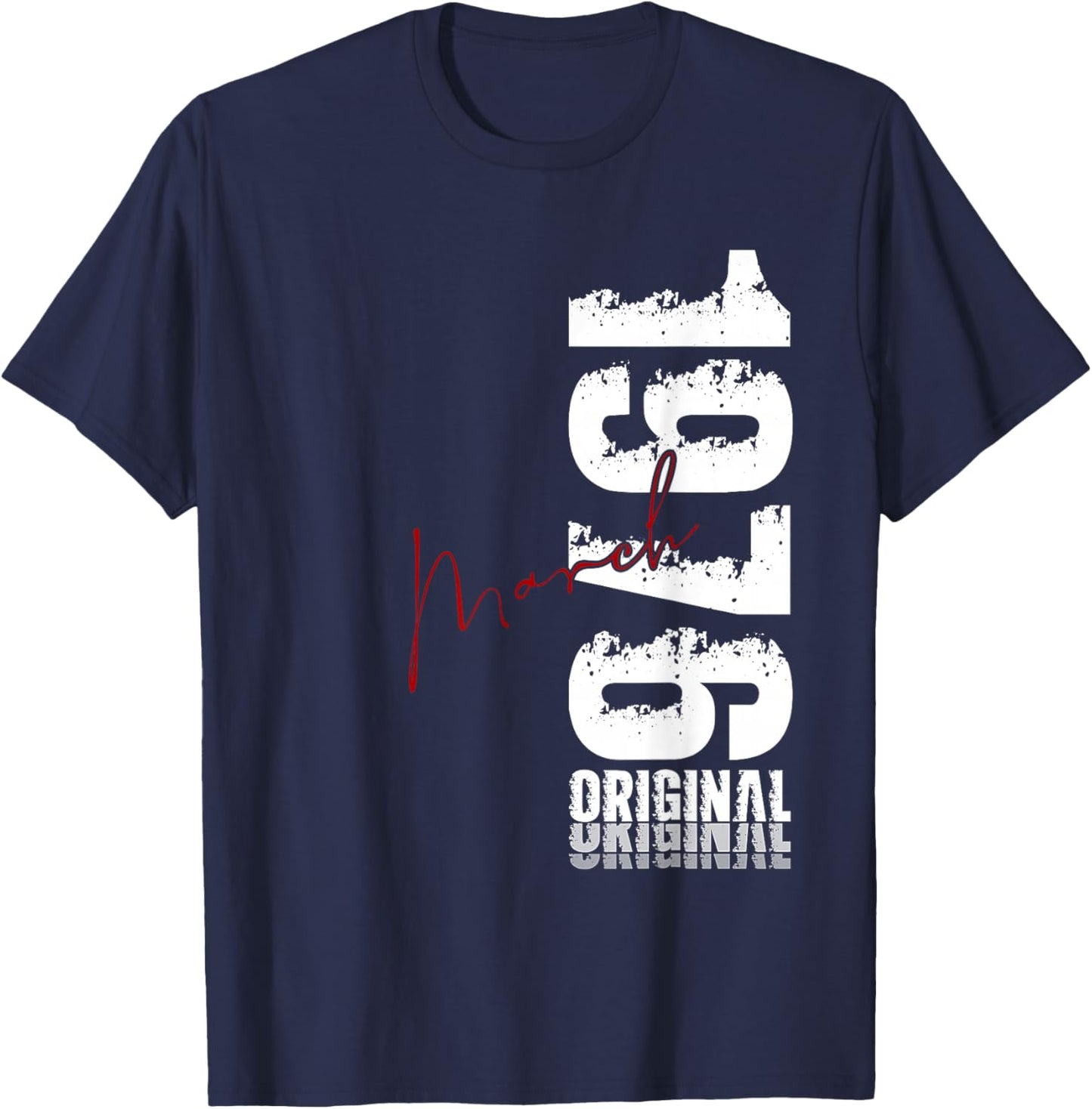 50th Birthday Gift Men Women Vintage March 1976 T-Shirt - T-Shirt | Navy