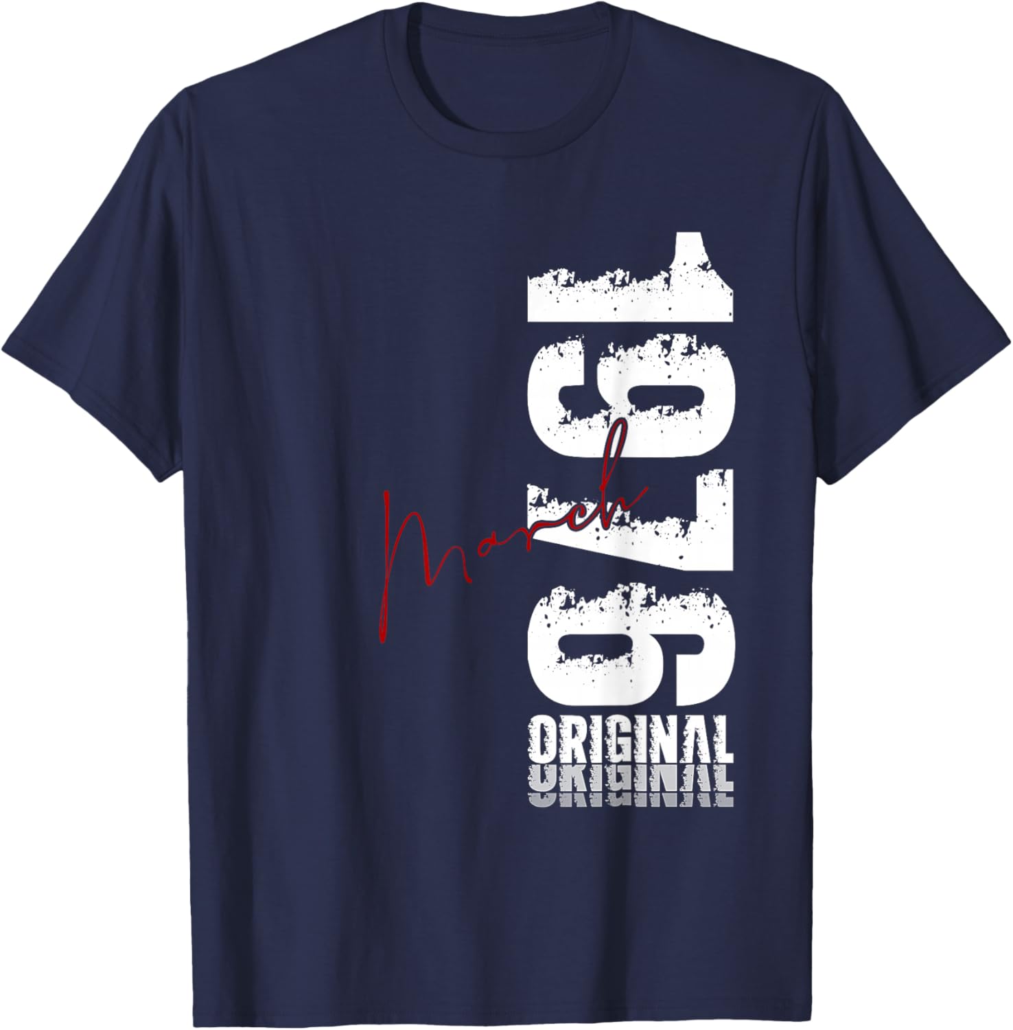 50th Birthday Gift Men Women Vintage March 1976 T-Shirt - T-Shirt | Navy