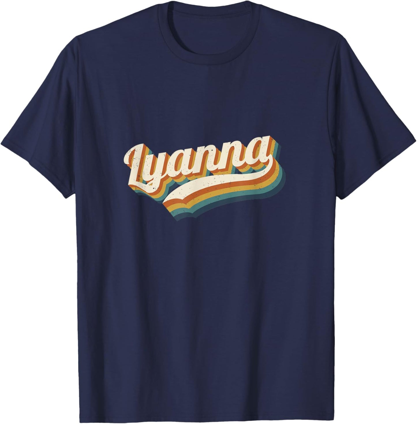 Vintage Lyanna Personalized Name Lyanna T-Shirt - T-Shirt | Navy