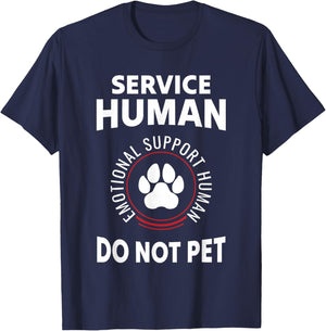 Service Dog Human Do Not Pet Funny Design T-Shirt - T-Shirt | Navy
