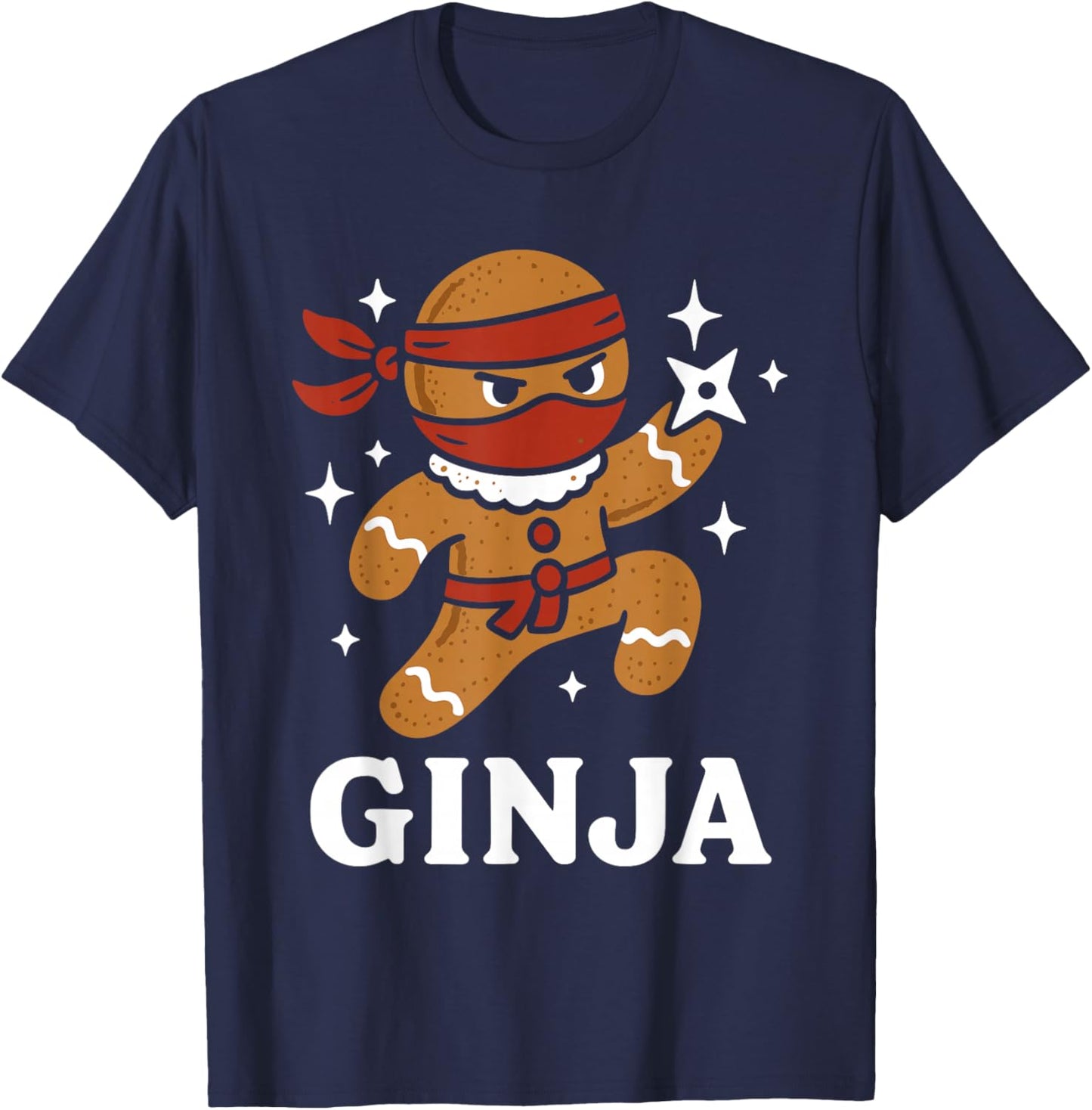 Ginjas Gingerbread Ninja Funny Christmas Cookie Boys T-Shirt - T-Shirt | Navy