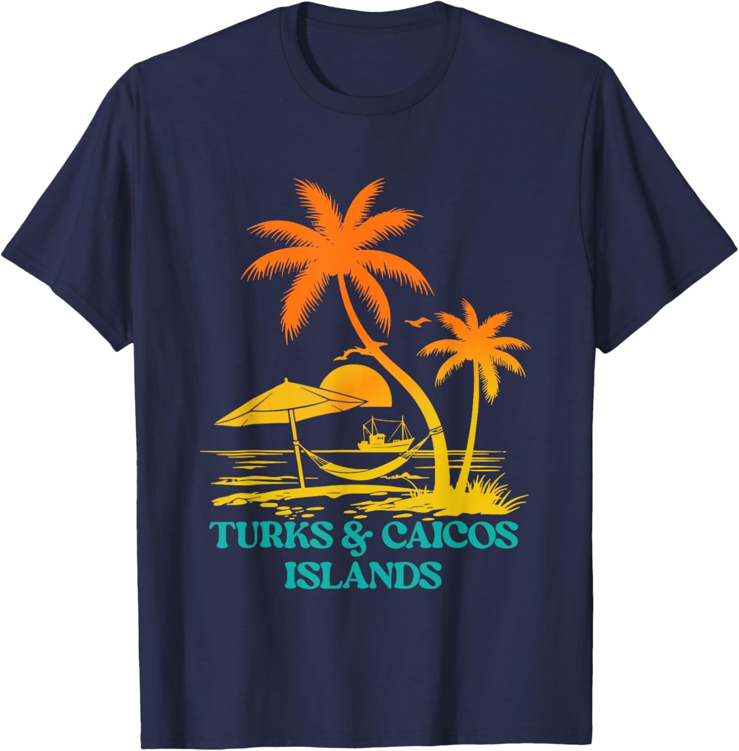 Grand Turk Island Turks and Caicos Beach Vacation Vintage T-Shirt - T-Shirt | Navy