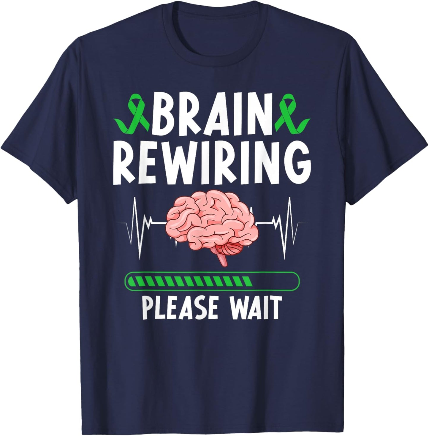 Brane Rewiring TBI Awareness Traumatic Brain Injury Warrior T-Shirt - T-Shirt | Navy