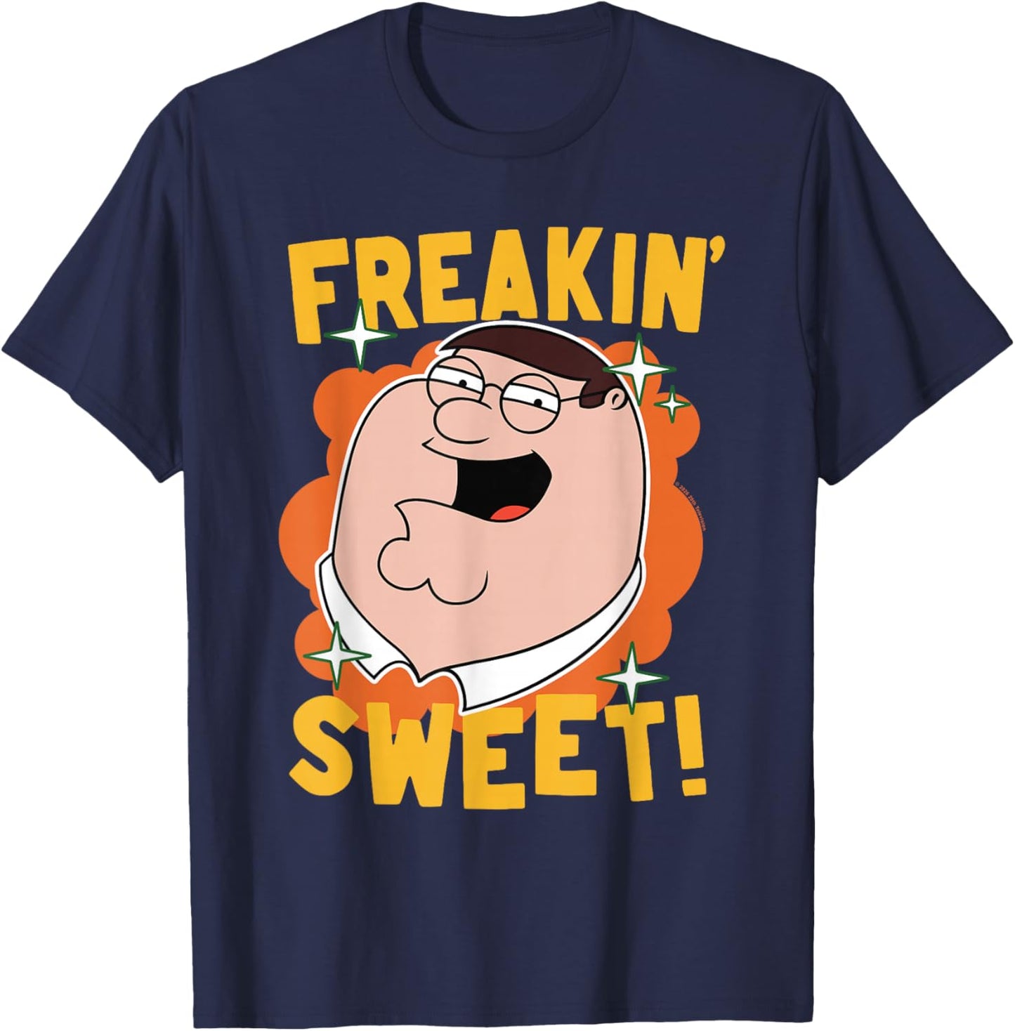 Family Guy Freakin' Sweet Peter Griffin Portrait Cartoon T-Shirt - T-Shirt | Navy