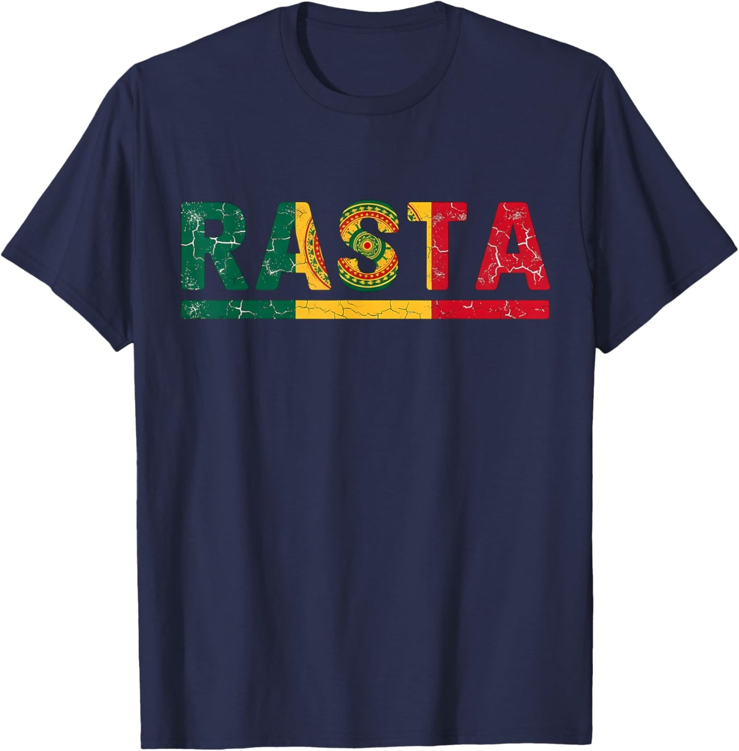 Rasta Reggae Music Jamaican Rastafari Roots Rastafarian T-Shirt - T-Shirt | Navy