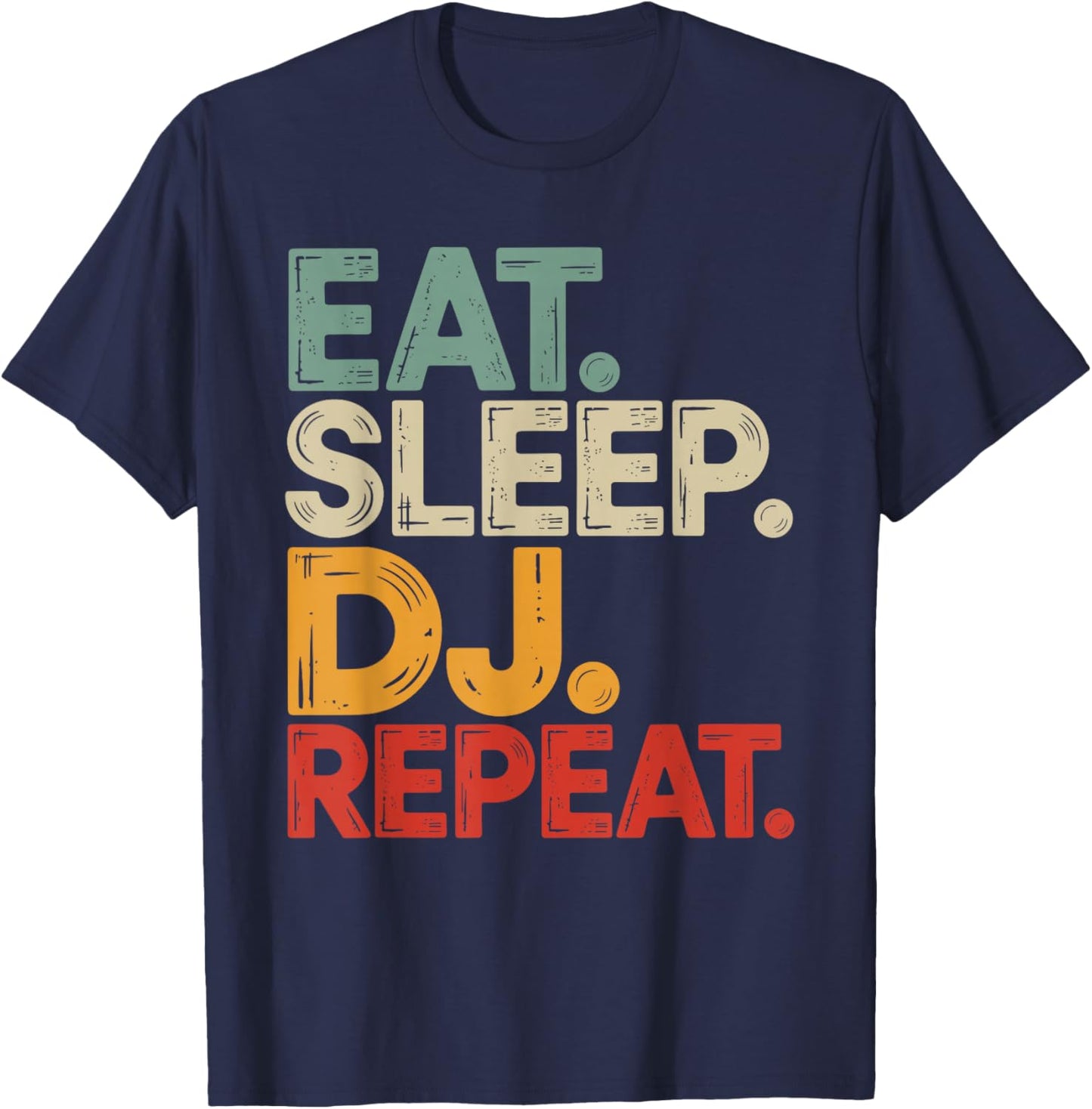 Eat Sleep DJ Repeat T-Shirt - T-Shirt | Navy