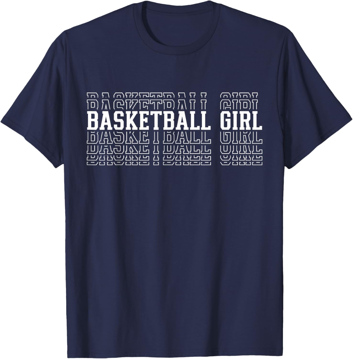 Basketball Girl Funny Layered Text Daughter Youth Kids T-Shirt - T-Shirt | Navy