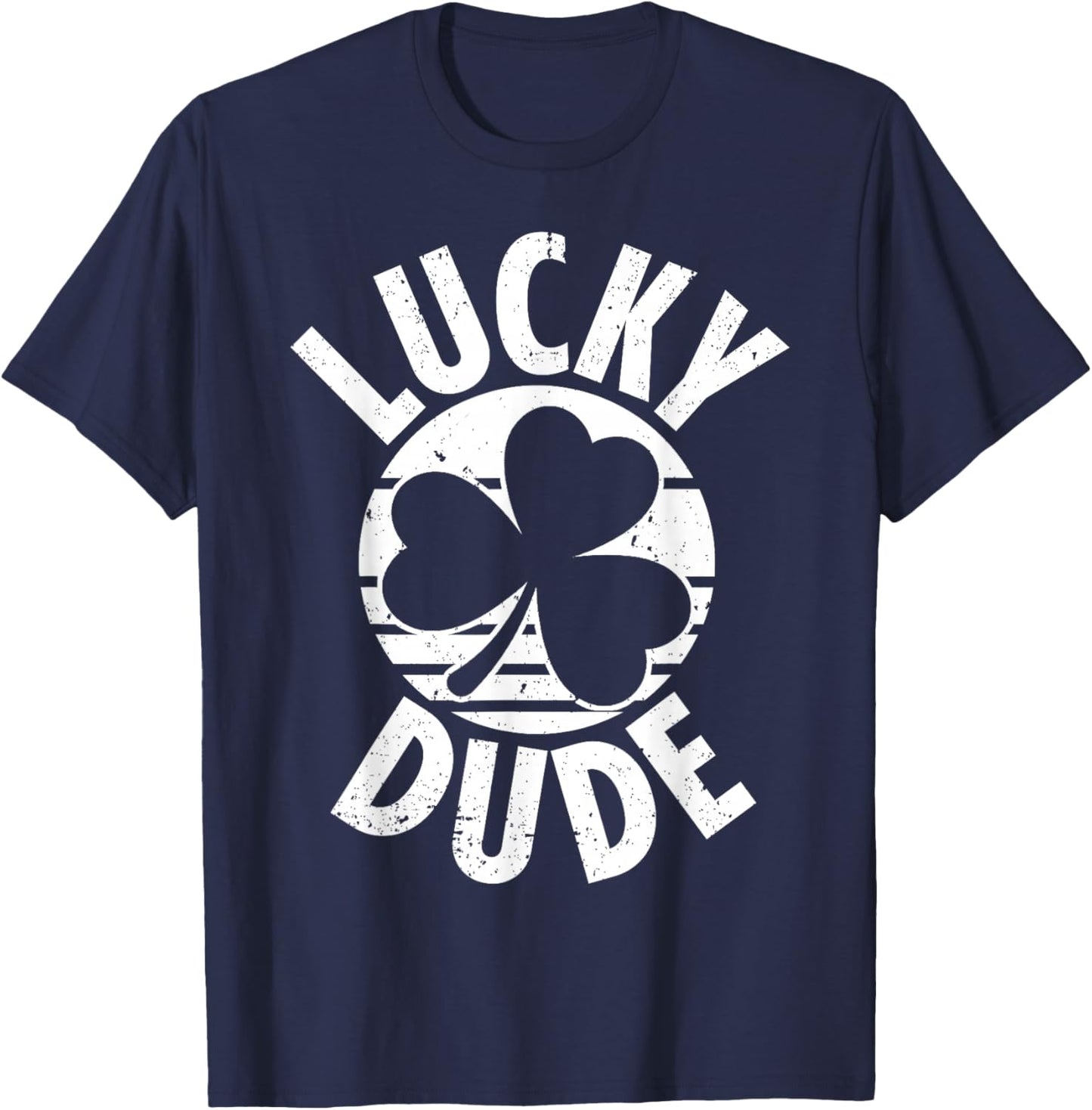 Funny St Patricks Day Lucky Dude Shamrock Boys Kids T-Shirt - T-Shirt | Navy