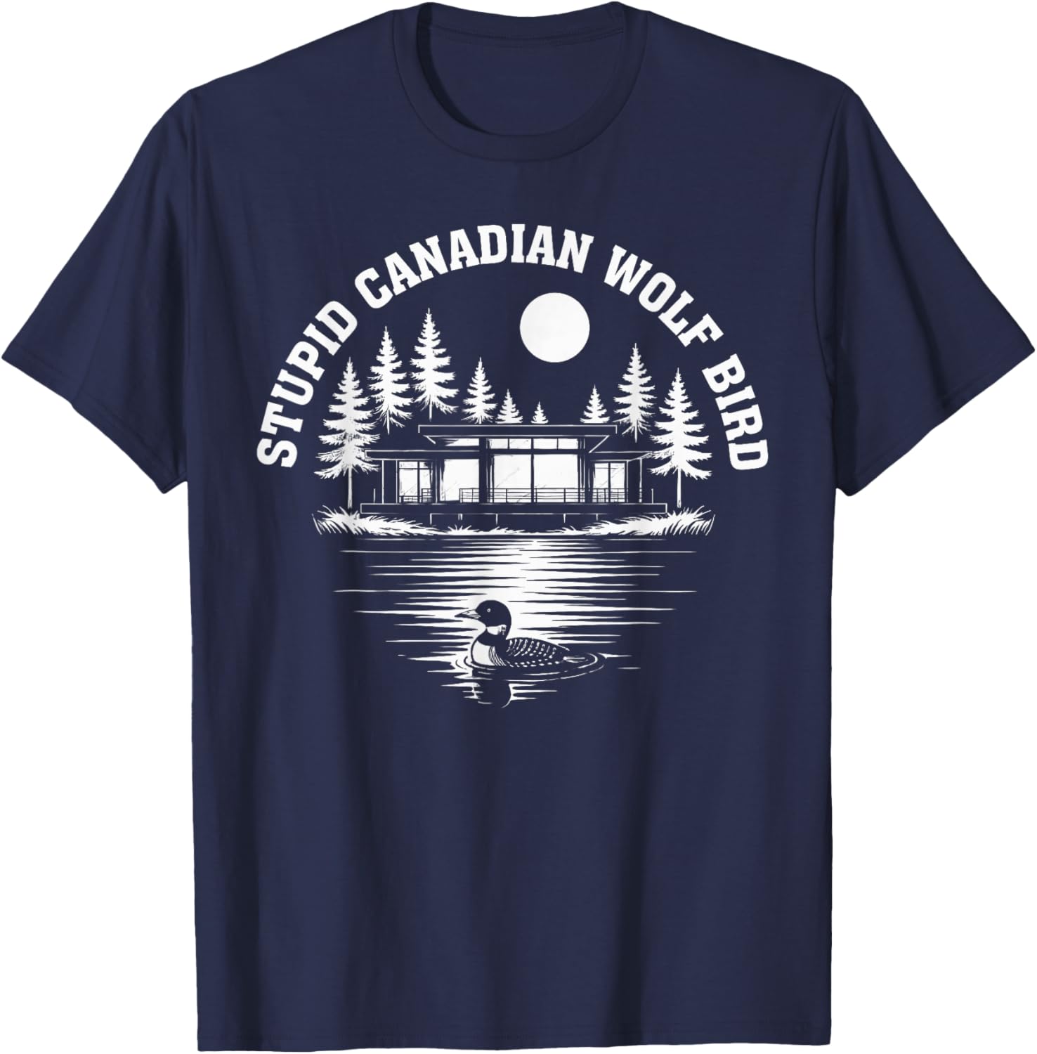 Stupid Canadian Wolf Bird Sarcastic Animal LGBT Gay Pride T-Shirt - T-Shirt | Navy