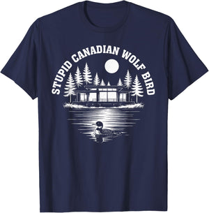 Stupid Canadian Wolf Bird Sarcastic Animal LGBT Gay Pride T-Shirt - T-Shirt | Navy