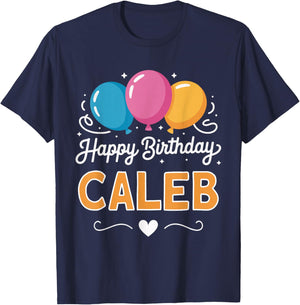 Happy Birthday Caleb T-Shirt - T-Shirt | Navy
