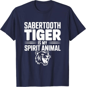 Sabertooth Tiger is My Spirit Animal T-Shirt - T-Shirt | Navy