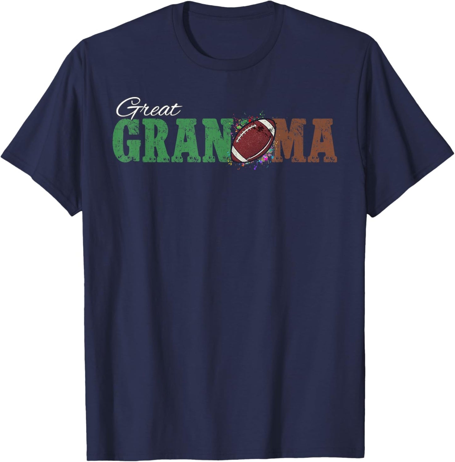 Football Grandma 1st Birthday T-Shirt - T-Shirt | Navy