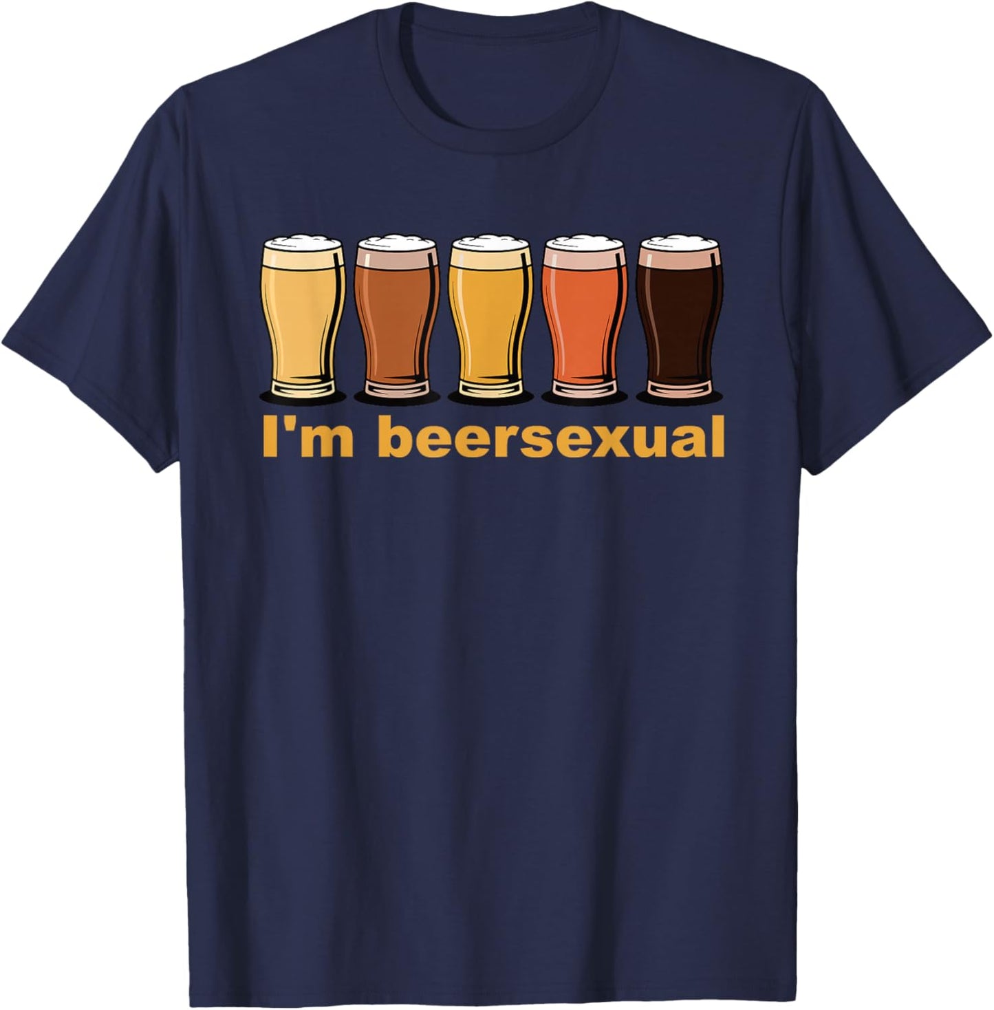 Im Beersexual Celebrate Diversity Funny LGBTQ Beer Drinking T-Shirt - T-Shirt | Navy