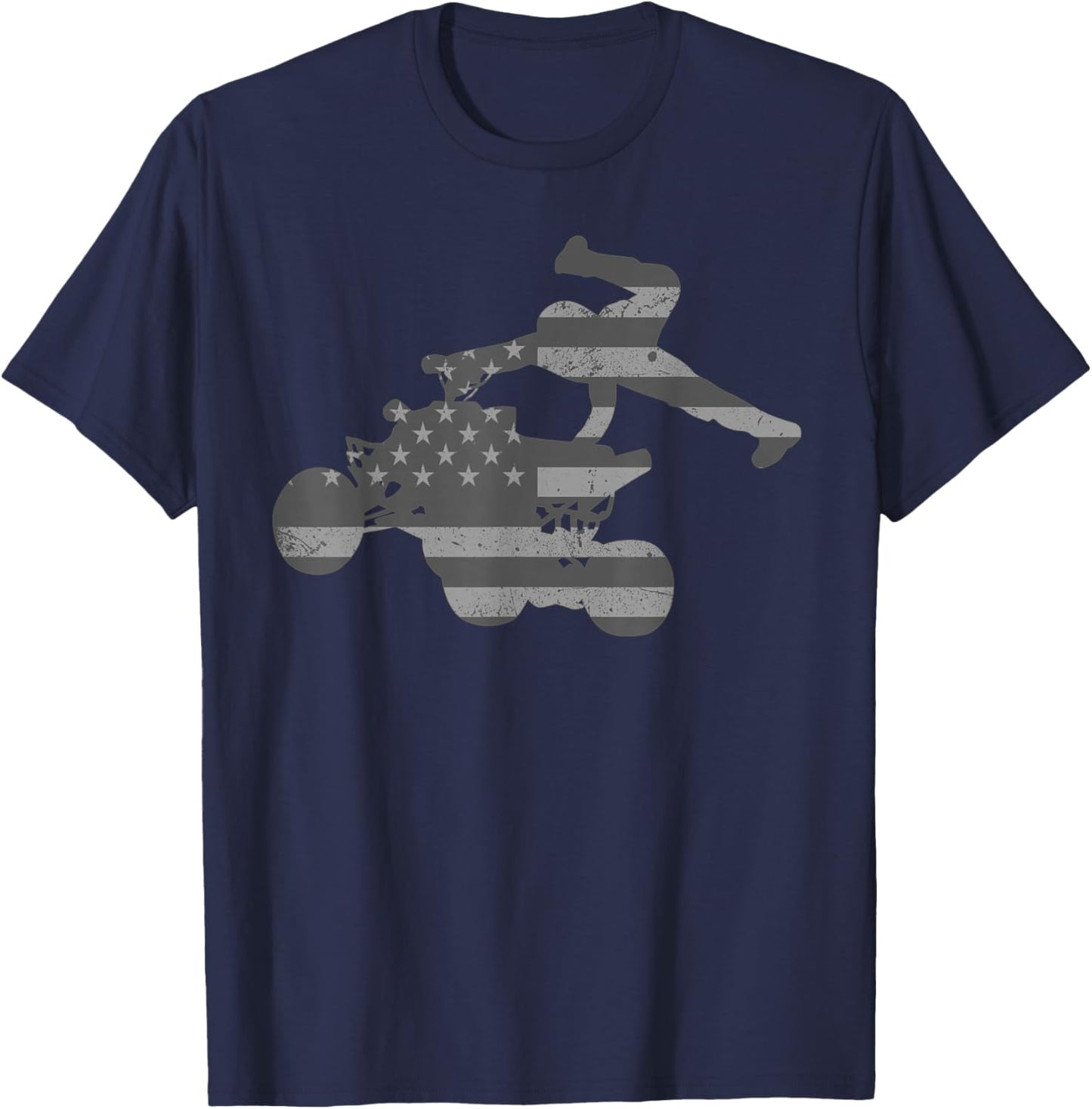 Vintage American Flag ATV T-Shirt - T-Shirt | Navy