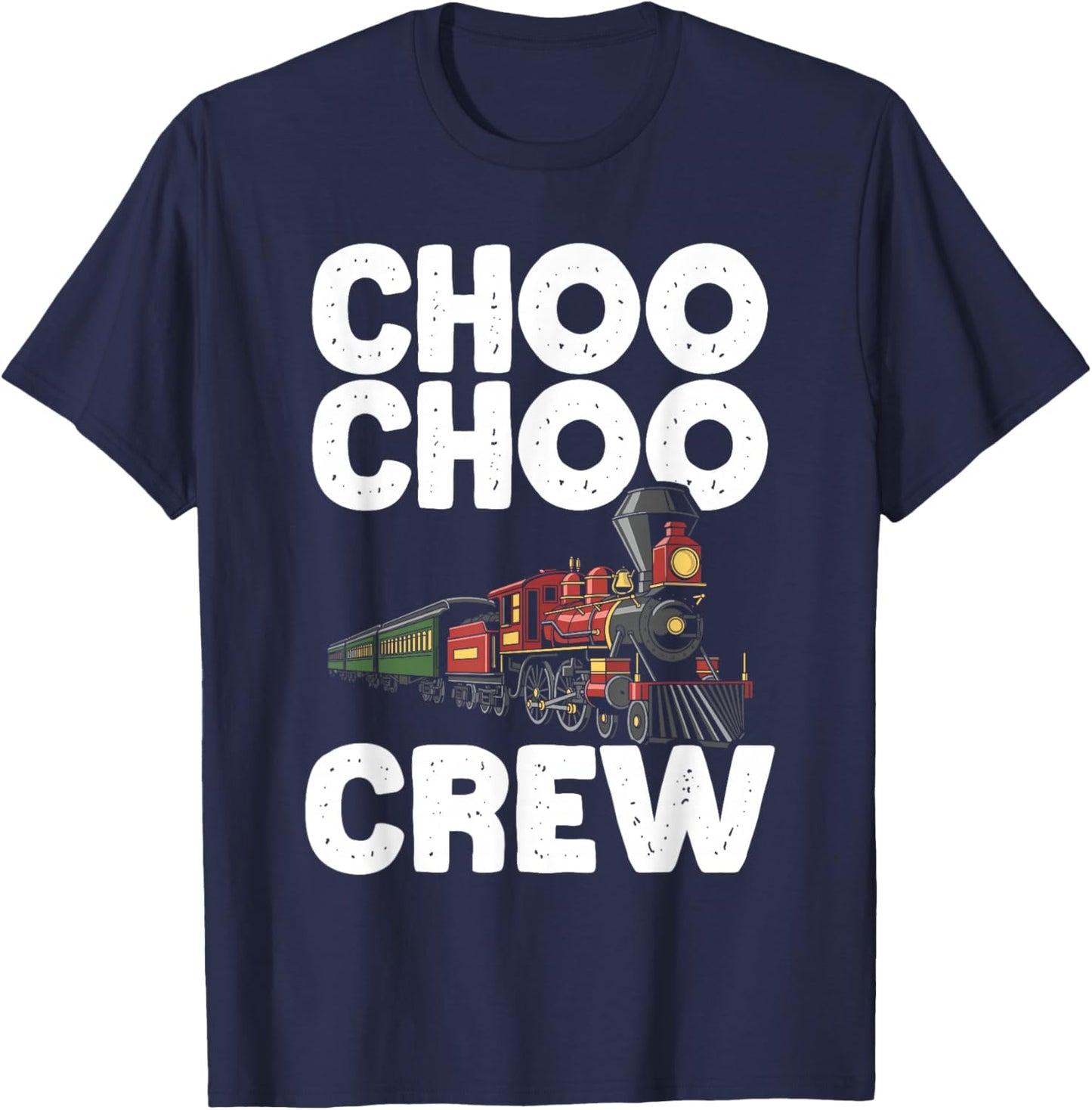 Choo Choo Crew Train Birthday Party Family T-Shirt - T-Shirt | Navy