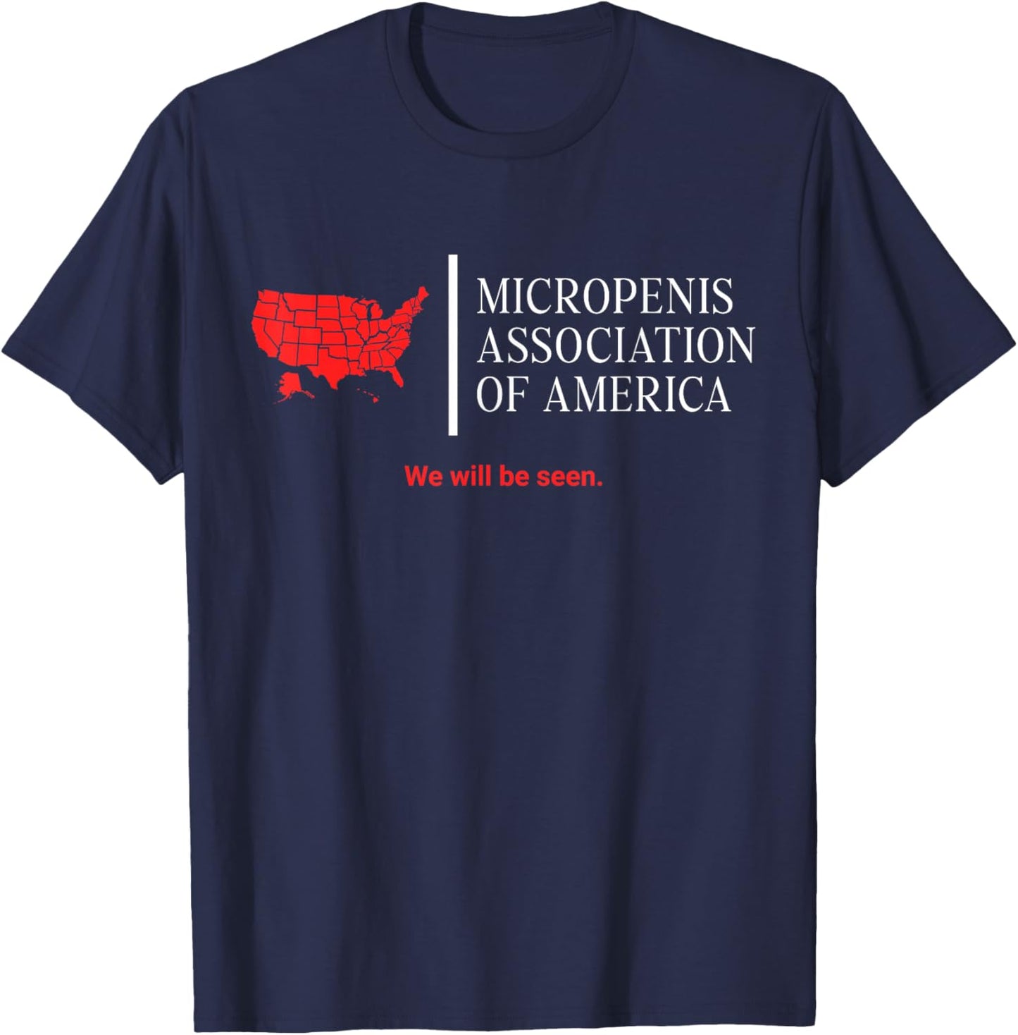 Micropenis Association Funny Embarrassing Bachelor Party T-Shirt - T-Shirt | Navy