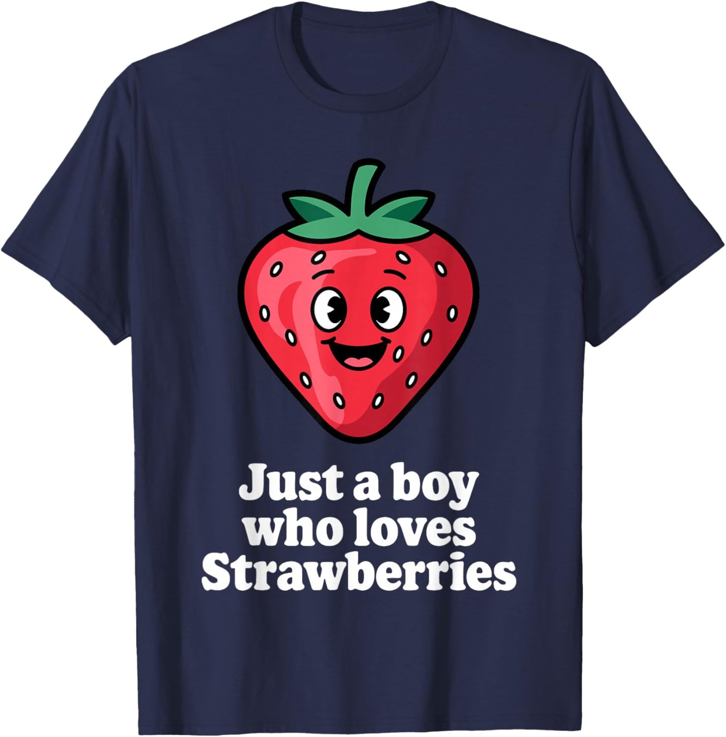 Funny Strawberry Design for Boys Men Fruit Strawberry Lover T-Shirt - T-Shirt | Navy