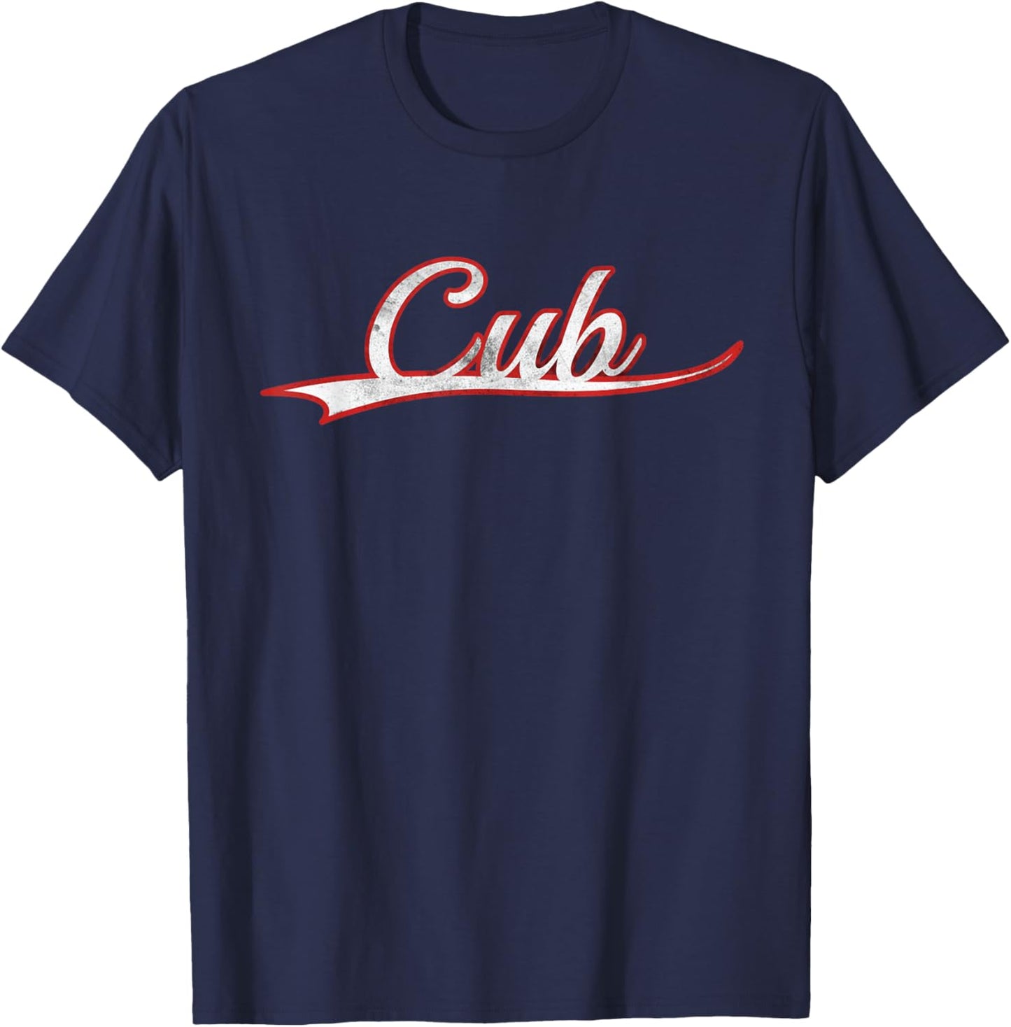 Cub Young Bear Gay Men Vintage Varsity Distressed T-Shirt - T-Shirt | Navy